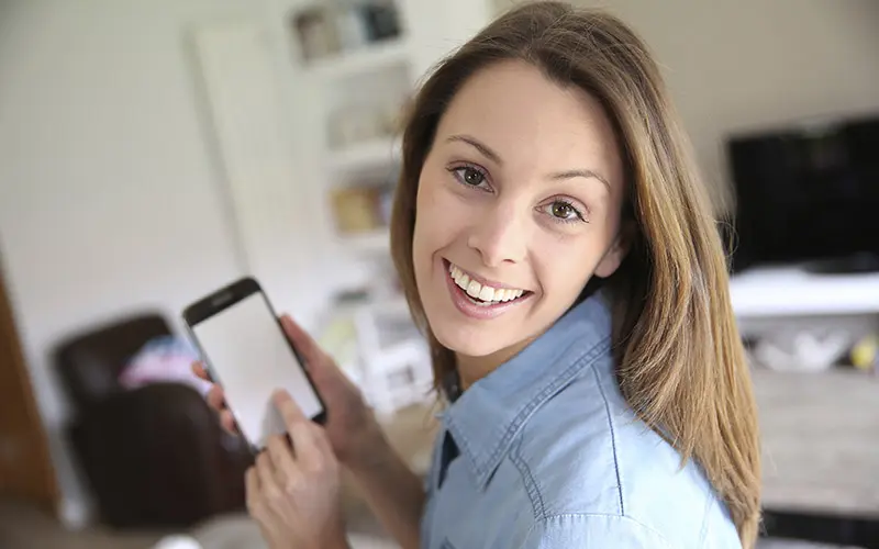 woman on smartphone