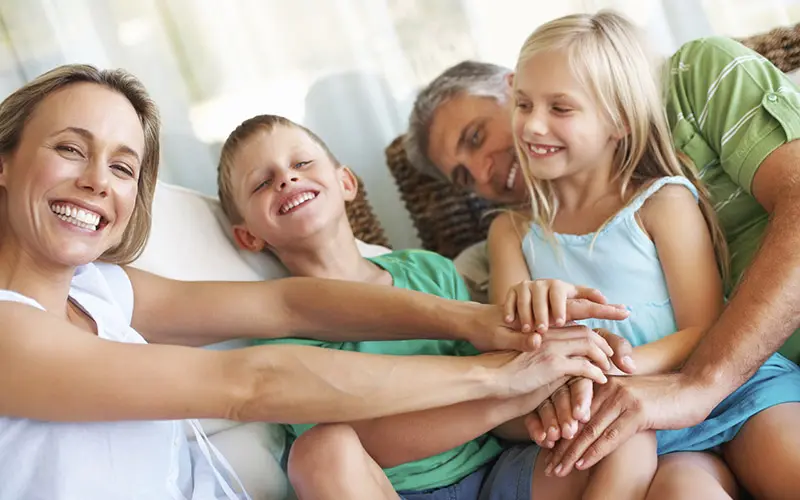 happy family spending time together