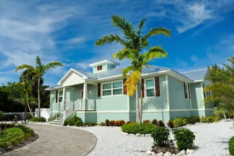 A home surrounded by palm trees