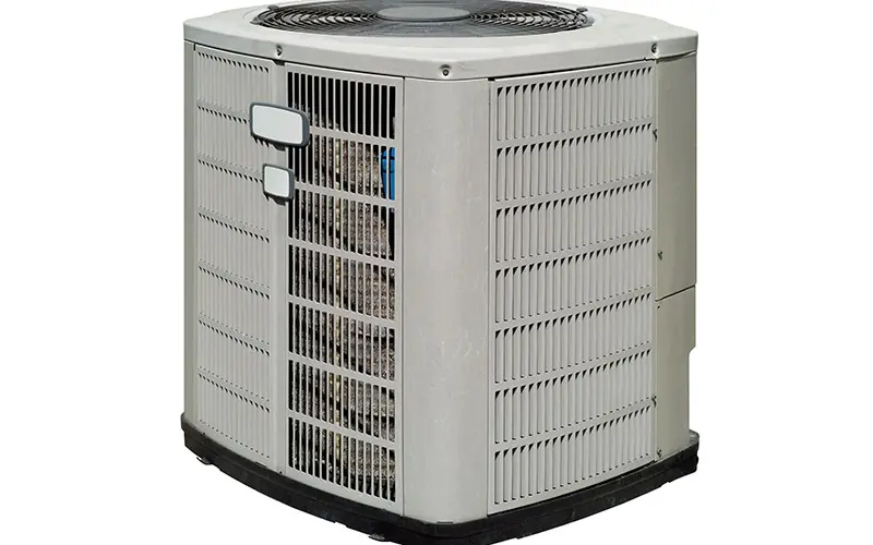 An AC unit on white background.